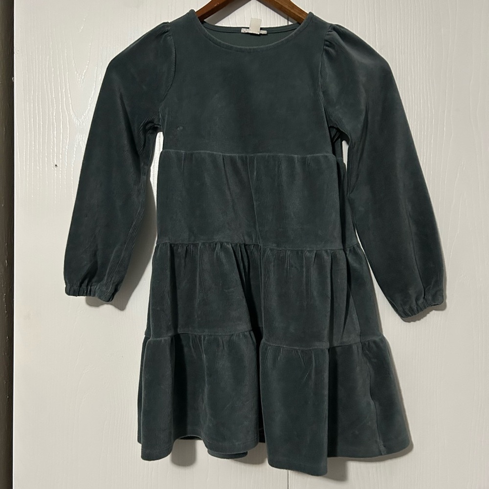 Crewcuts Forest Green Long Sleeve Kids Dress